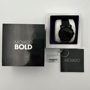 ❌SOLD❌Movado Bold Black 42mm Quartz Watch
